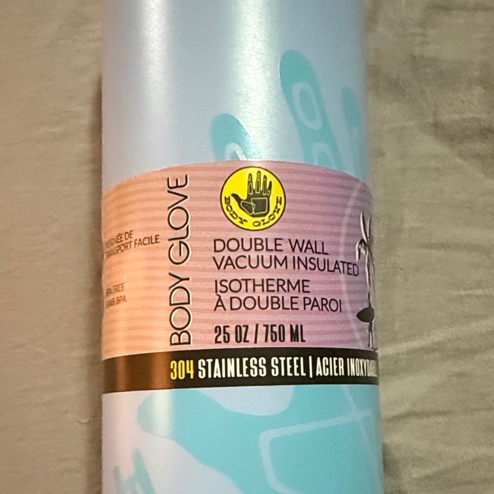 New Body Glove Stainless Steel Bottle - Light Blue
